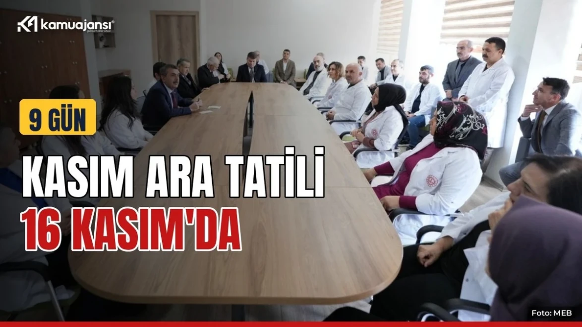 Ara tatil 16 Kasım'da: 9 gün okul yok