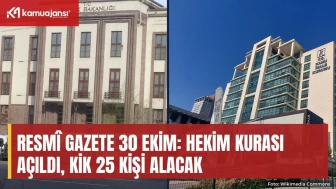 Resmî Gazete 30 Ekim: Hekim kurası ve KİK alımı