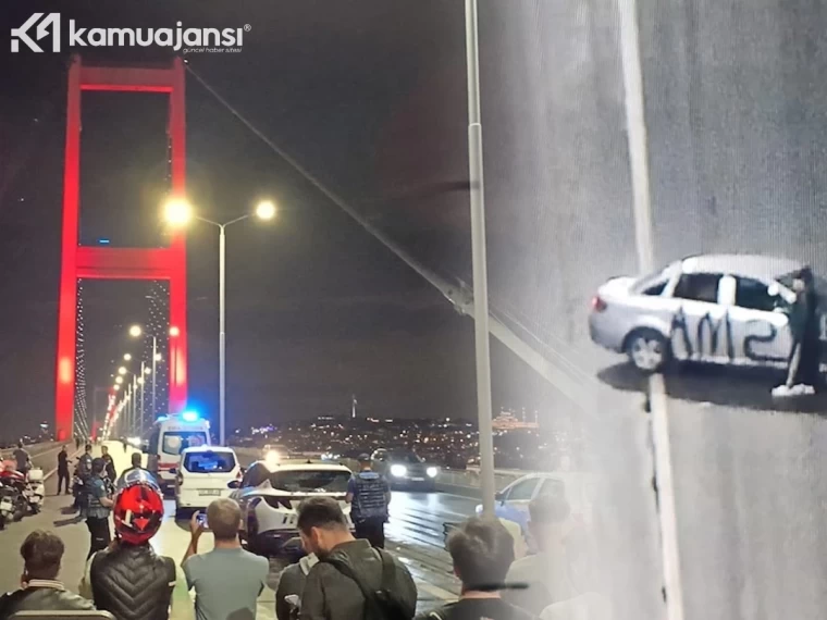 Kapatılan köprüde eylem yapan kişi polis tarafından yakalandı ve tutuklandı