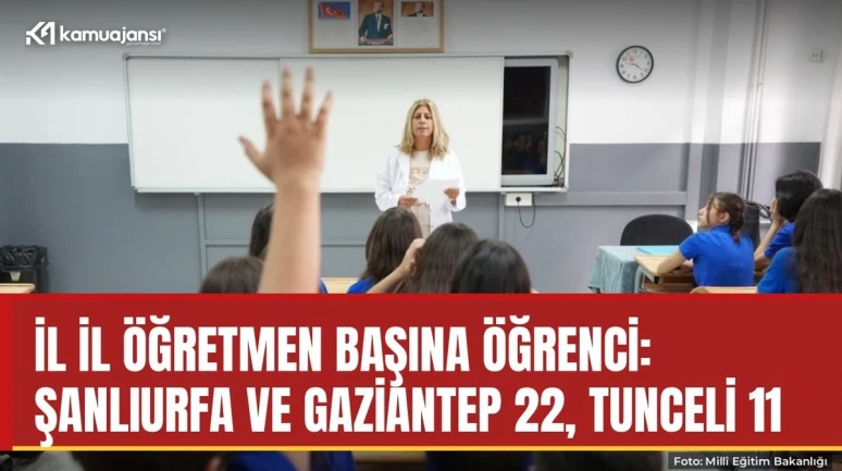 İl il öğretmen başına öğrenci